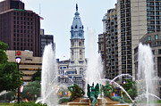 Bill Cannon - Logan Circle Fountain with City Hall in Backround